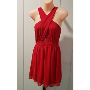 Forever 21 Cross Wrap Keyhole Skater Dress